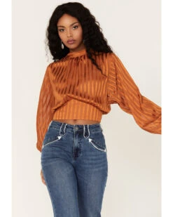 Flying Tomato Women's Shadow Stripe Top