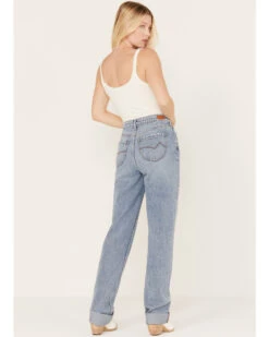 Cleo + Wolf Women's Medium Wash Short Straight Cuffed Jeans -Cowboy Wear Shop 2000381494 414 P3