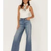 Cleo + Wolf Women's Medium Wash High Rise Loose Distressed Jeans -Cowboy Wear Shop 2000381495 414 P1