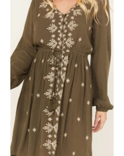 Jolt Women's Floral Embroidered Long Sleeve Dress -Cowboy Wear Shop 2000381568 341 P3