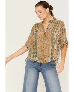 Johnny Was Women's Sugar Burnout Paisley Print Lynn Shirt