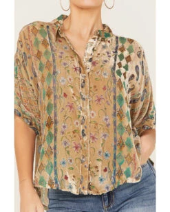 Johnny Was Women's Sugar Burnout Paisley Print Lynn Shirt -Cowboy Wear Shop 2000382069 900 P3