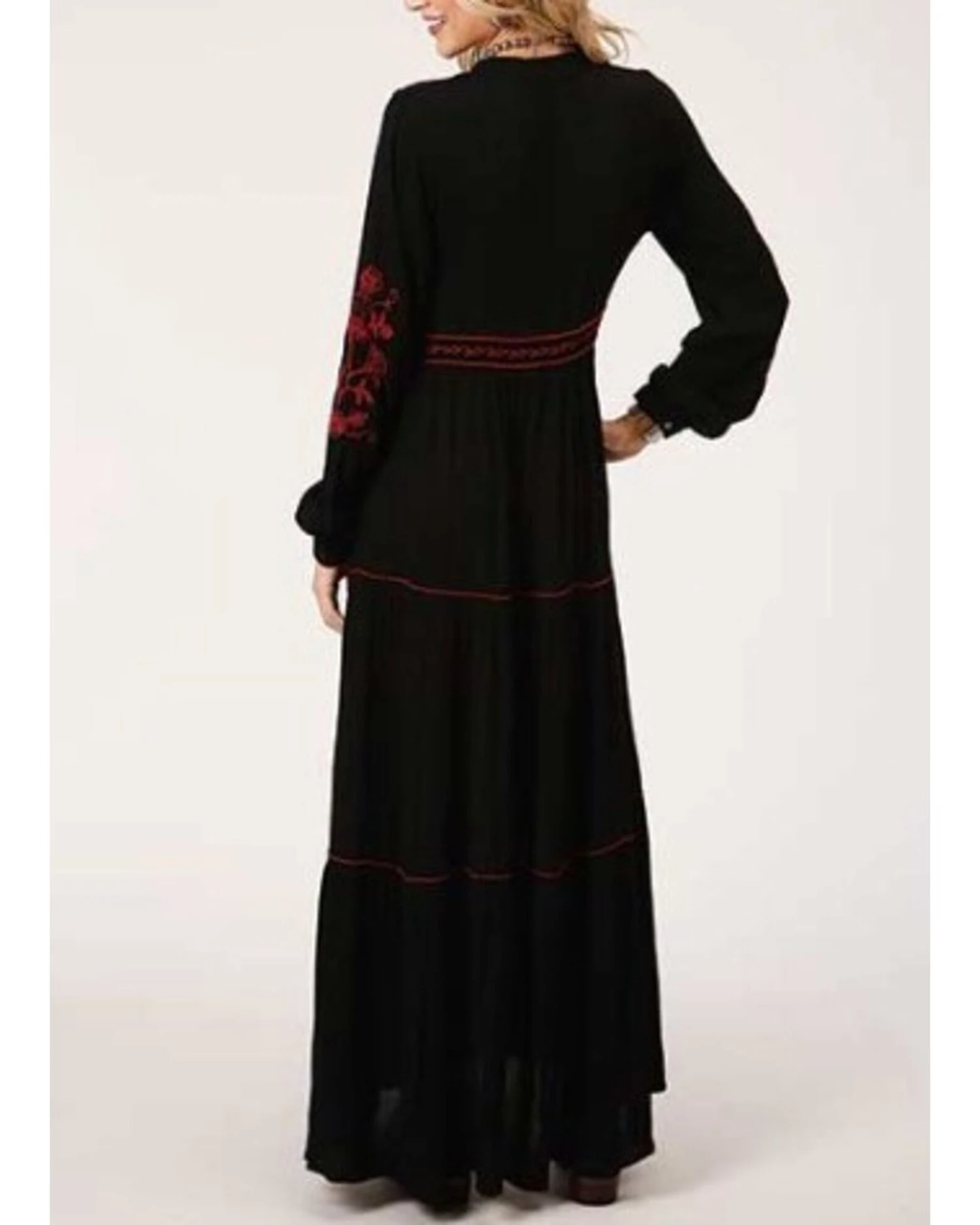 Roper Women's Long Sleeve Peasant Embroidered Tier Dress 4 Roper Women's Long Sleeve Peasant Embroidered Tier Dress - Image 2