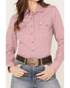 Cinch Women's Geo Print Long Sleeve Western Snap Shirt -Cowboy Wear Shop 2000382741 650 P3