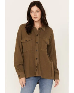 Cleo + Wolf Women's Waffle Knit Shacket