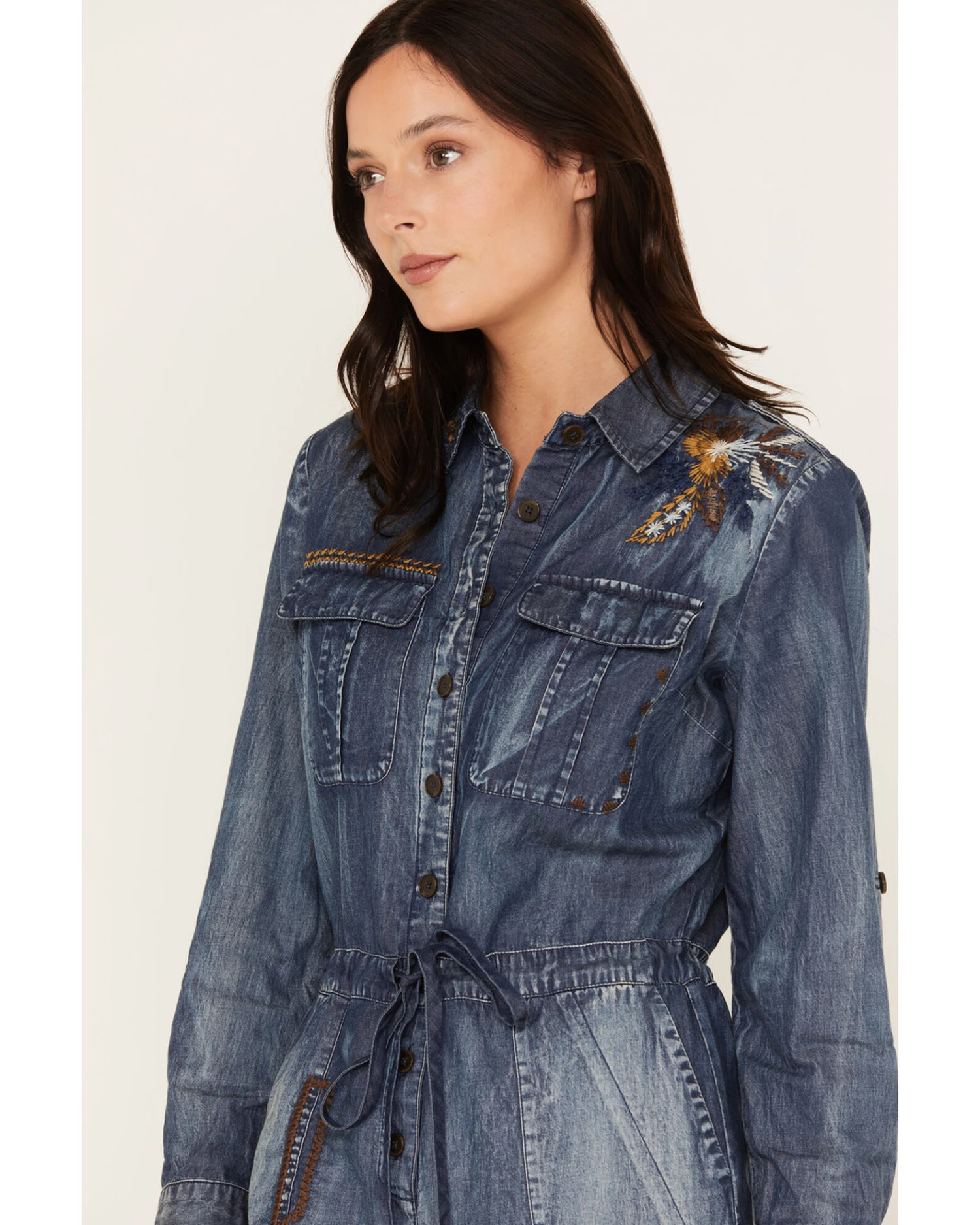 Cleo + Wolf Women's Denim Romper 4 Cleo + Wolf Women's Denim Romper - Image 2