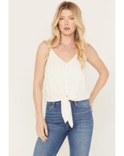 Idyllwind Women's Rio Metallic Striped Tie Tank Top