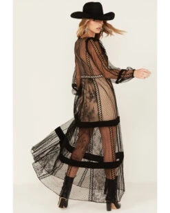 Wonderwest Women's Sheer Lace Long Sleeve Dress -Cowboy Wear Shop 2000383188 001 P5