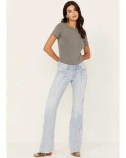 Shyanne Women's Light Wash Low Rise Seamed Bootcut Jeans