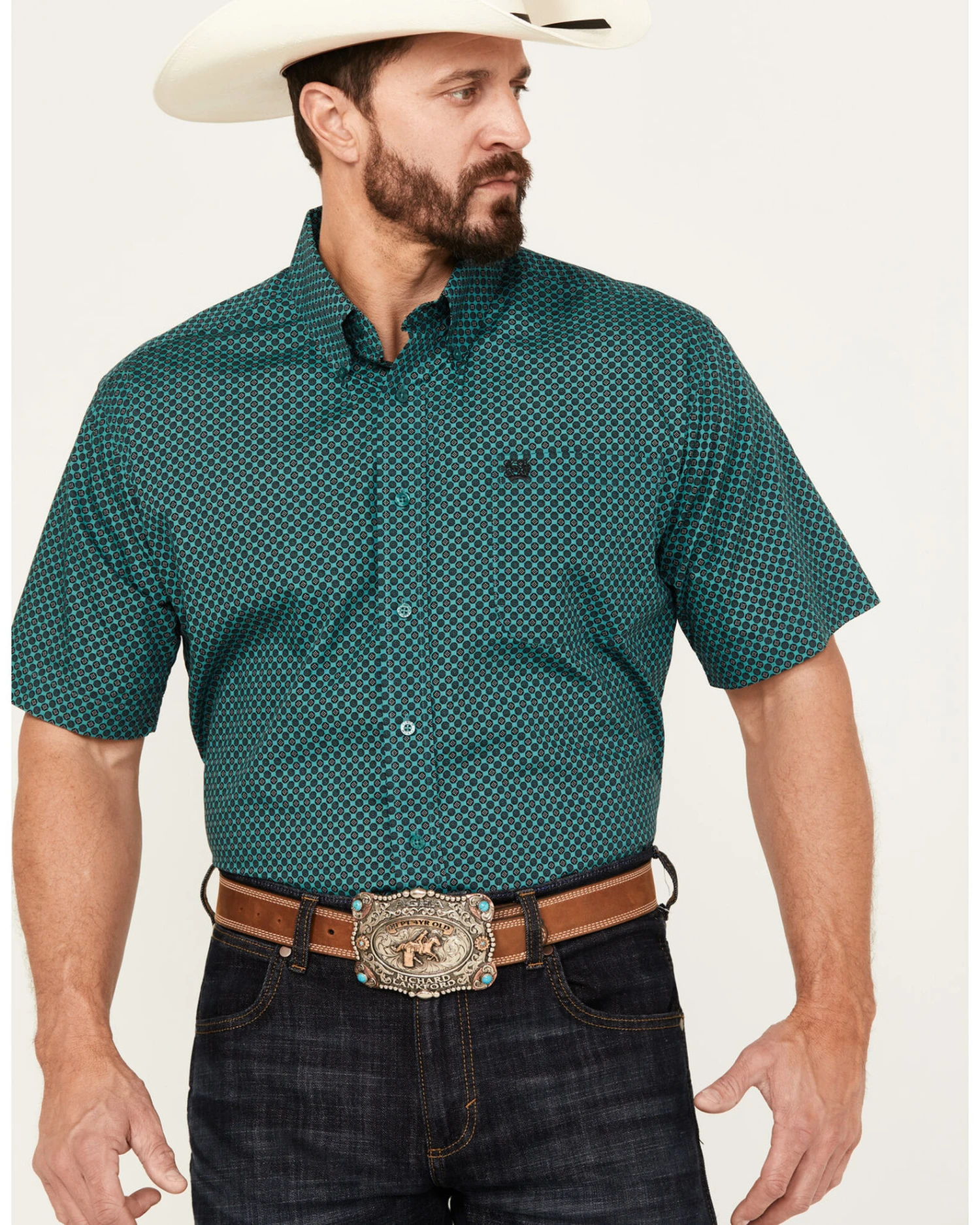 Cinch Men's Medallion Print Short Sleeve Button Down Western Shirt 3 Cinch Men's Medallion Print Short Sleeve Button Down Western Shirt