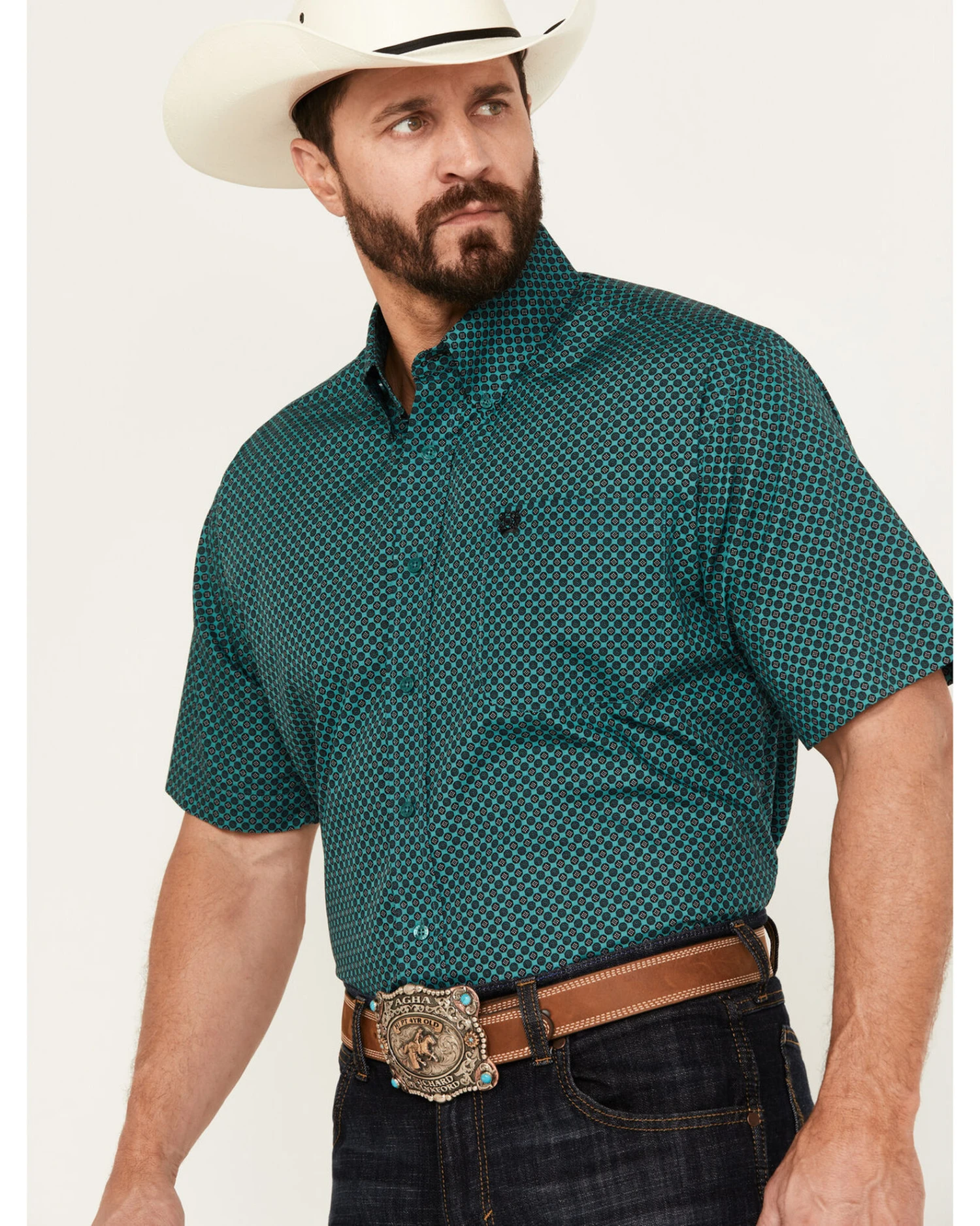 Cinch Men's Medallion Print Short Sleeve Button Down Western Shirt 4 Cinch Men's Medallion Print Short Sleeve Button Down Western Shirt - Image 2