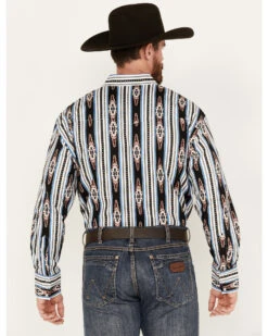 Wrangler Men's Southwestern Striped Long Sleeve Western Snap Shirt -Cowboy Wear Shop 2000384351 900 P4
