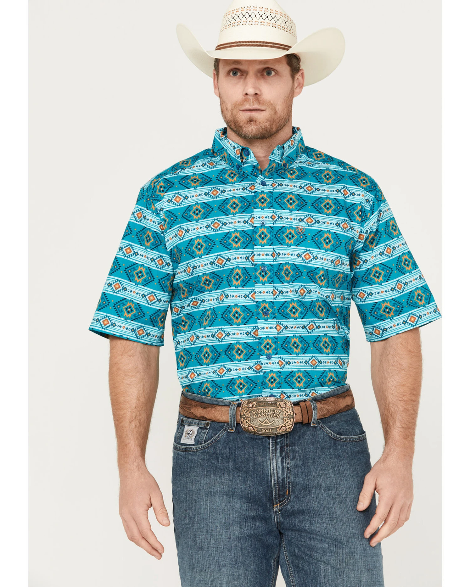Ariat Men's Konner Classic Fit Button-Down Short Sleeve Button-Down Western Shirt 3 Ariat Men's Konner Classic Fit Button-Down Short Sleeve Button-Down Western Shirt