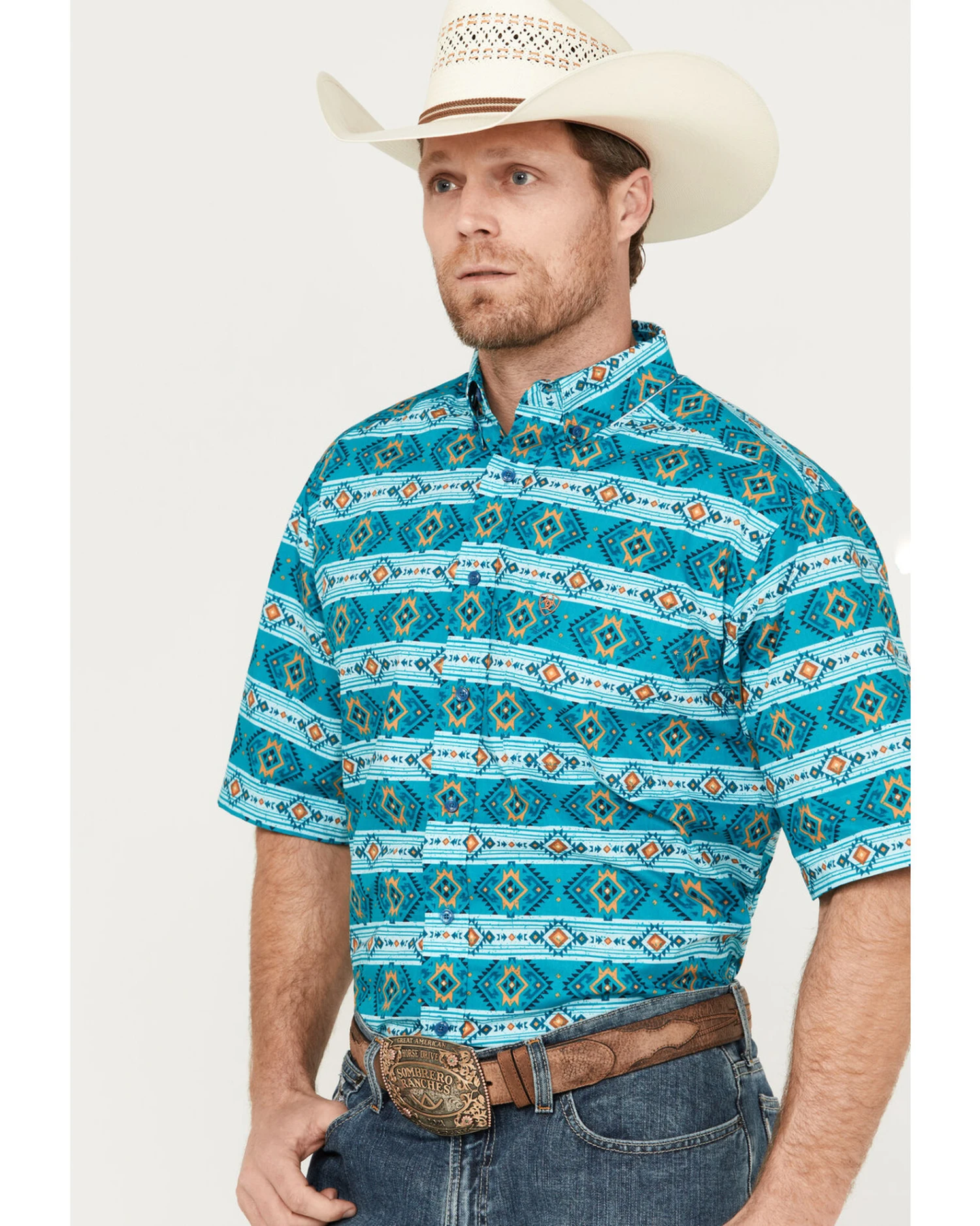 Ariat Men's Konner Classic Fit Button-Down Short Sleeve Button-Down Western Shirt 4 Ariat Men's Konner Classic Fit Button-Down Short Sleeve Button-Down Western Shirt - Image 2
