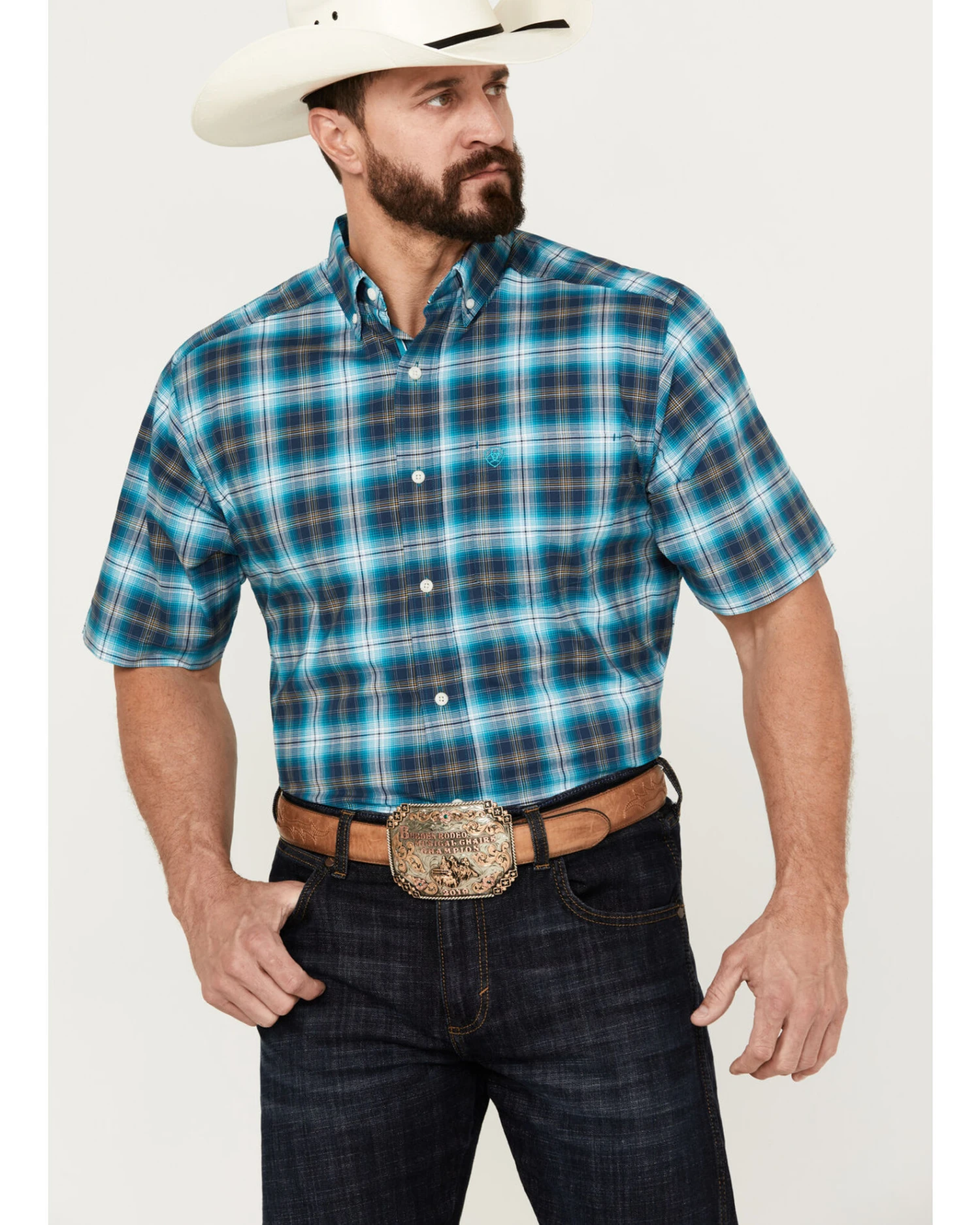 Ariat Men's Pro Series Kenneth Classic Fit Button Down Short Sleeve Western Shirt 3 Ariat Men's Pro Series Kenneth Classic Fit Button Down Short Sleeve Western Shirt