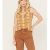 Rock & Roll Denim Women's Southwestern Print Sleeveless Snap Tank