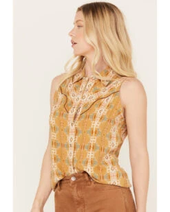 Rock & Roll Denim Women's Southwestern Print Sleeveless Snap Tank -Cowboy Wear Shop 2000384992 702 P3