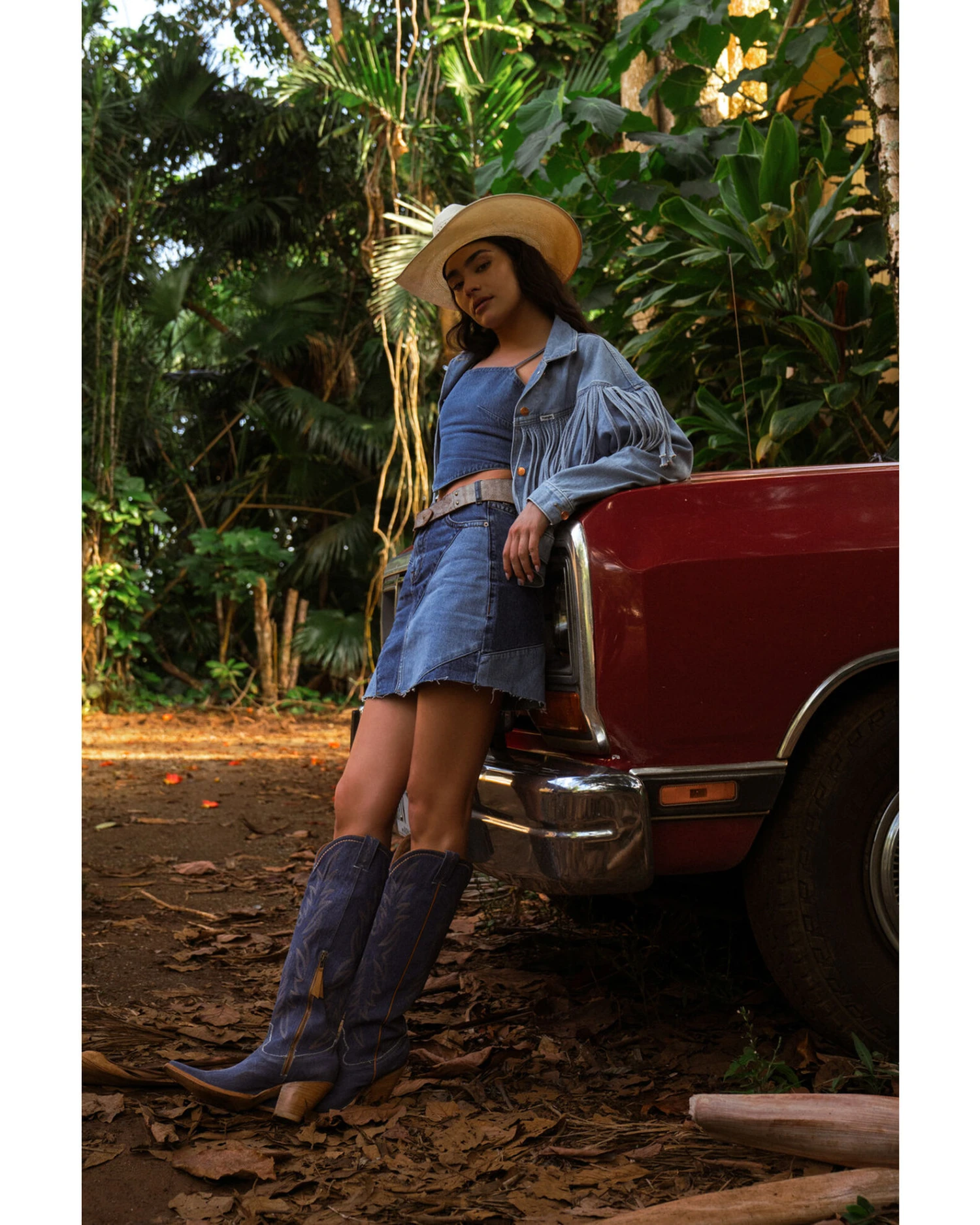 Rock & Roll Denim Medium Wash Patch Denim Skirt 3 Rock & Roll Denim Medium Wash Patch Denim Skirt