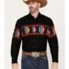 Panhandle Men's Southwestern Border Long Sleeve Western Snap Shirt 1 Panhandle Men's Southwestern Border Long Sleeve Western Snap Shirt -Cowboy Wear Shop 2000385165 001 P1