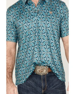 Panhandle Men's Southwestern Short Sleeve Pearl Snap Polo 8 Panhandle Men's Southwestern Short Sleeve Pearl Snap Polo -Cowboy Wear Shop 2000385216 440 P3