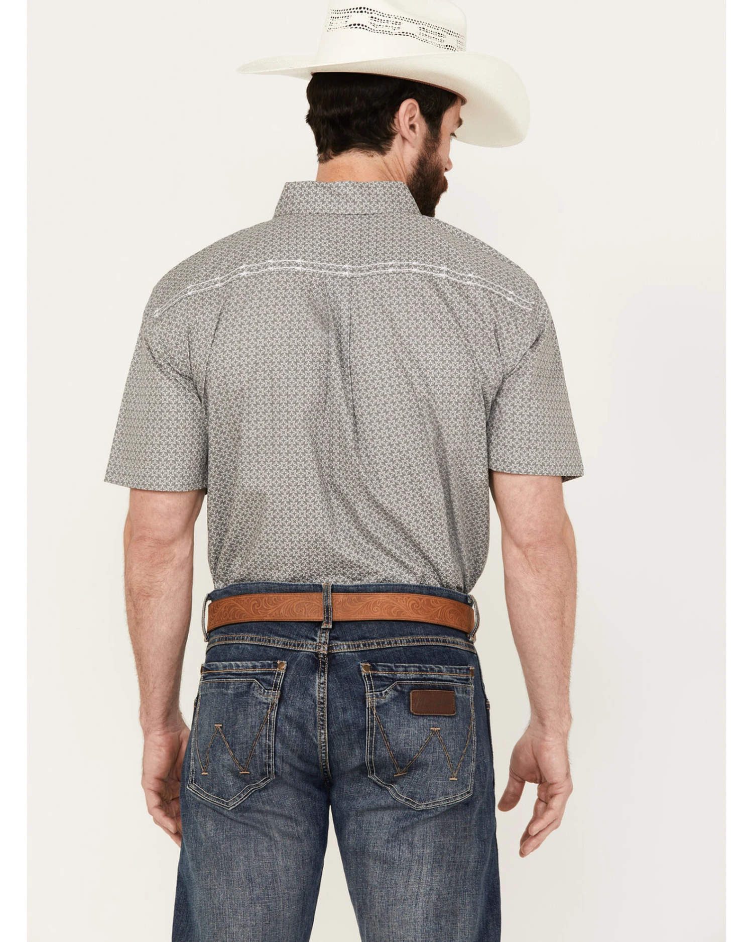 Cowboy Hardware Men's Circle Star Print Short Sleeve Button Down Shirt 6 Cowboy Hardware Men's Circle Star Print Short Sleeve Button Down Shirt - Image 4