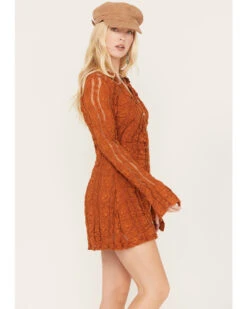 Free People Women's Shayla Lace Mini Dress -Cowboy Wear Shop 2000385492 800 P2