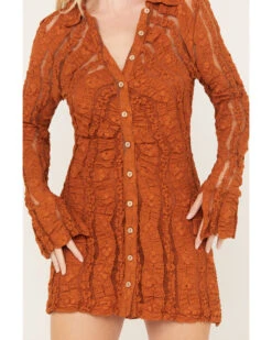 Free People Women's Shayla Lace Mini Dress -Cowboy Wear Shop 2000385492 800 P3