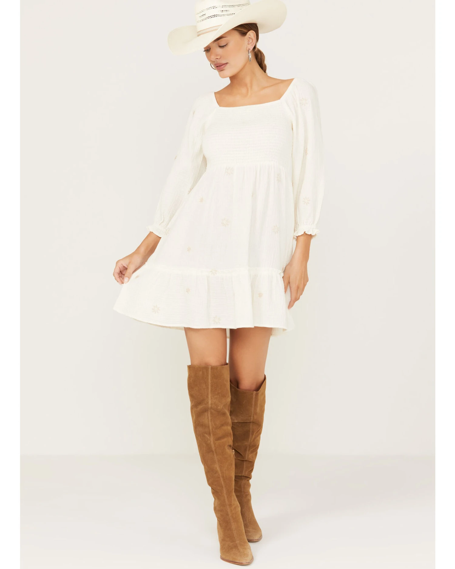 Jolt Women's Long Sleeve Smocked Dress 3 Jolt Women's Long Sleeve Smocked Dress