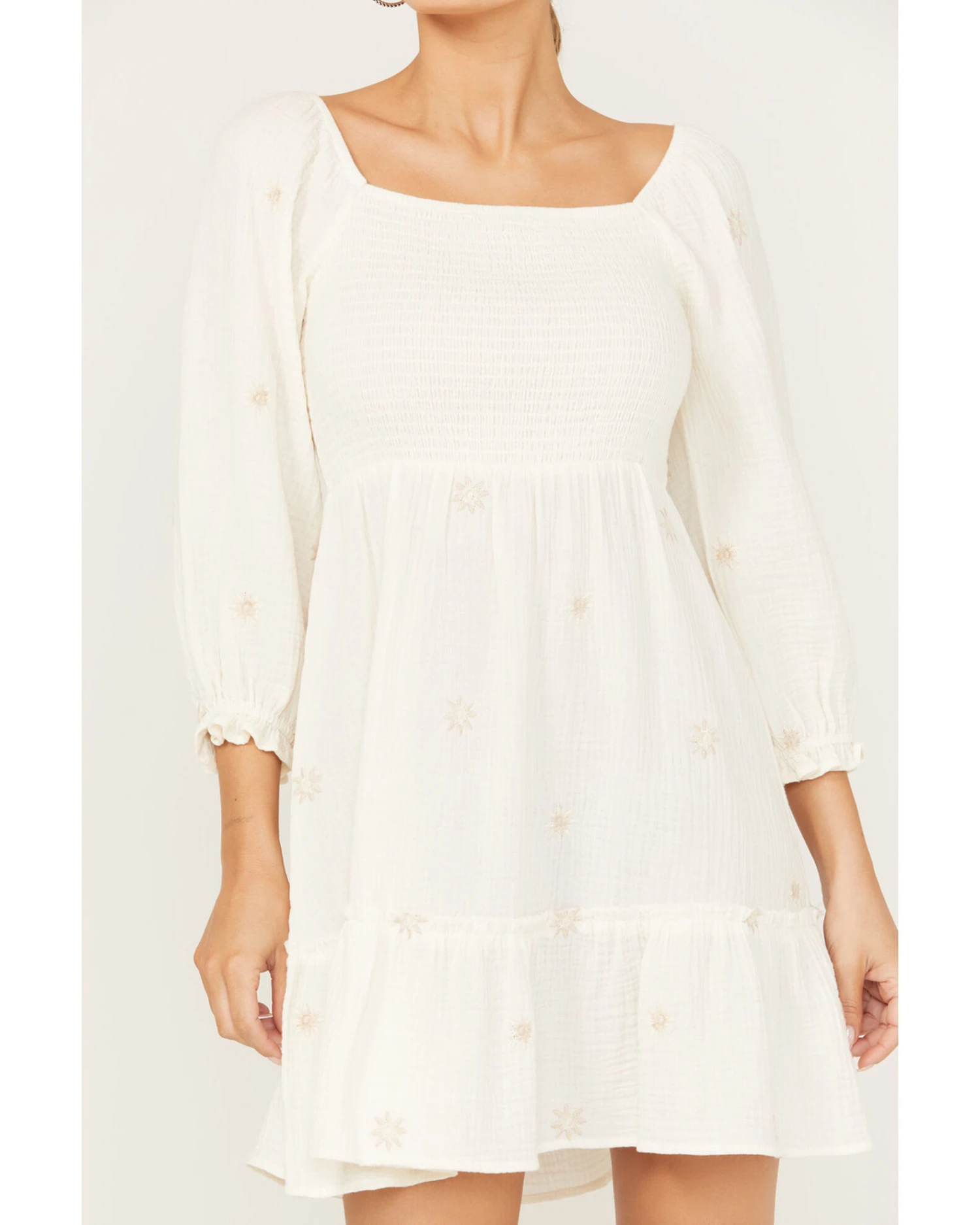 Jolt Women's Long Sleeve Smocked Dress 5 Jolt Women's Long Sleeve Smocked Dress - Image 3