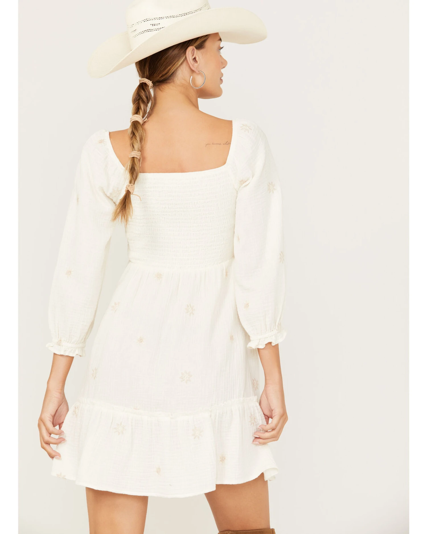 Jolt Women's Long Sleeve Smocked Dress 6 Jolt Women's Long Sleeve Smocked Dress - Image 4