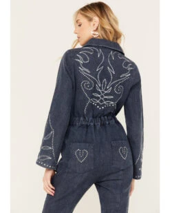 Understated Leather Women's Daredevil Denim Jumpsuit -Cowboy Wear Shop 2000386318 402 P3