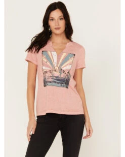 Blended Women's Desert Short Sleeve V-Neck Graphic Tee