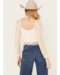 Jolt Women's Lace Smocked Long Sleeve Top 9 Jolt Women's Lace Smocked Long Sleeve Top -Cowboy Wear Shop 2000386452 103 P4