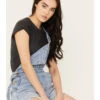 Rolla's Women's Medium Wash Original Denim Shortalls 1 Rolla's Women's Medium Wash Original Denim Shortalls -Cowboy Wear Shop 2000386549 414 P1