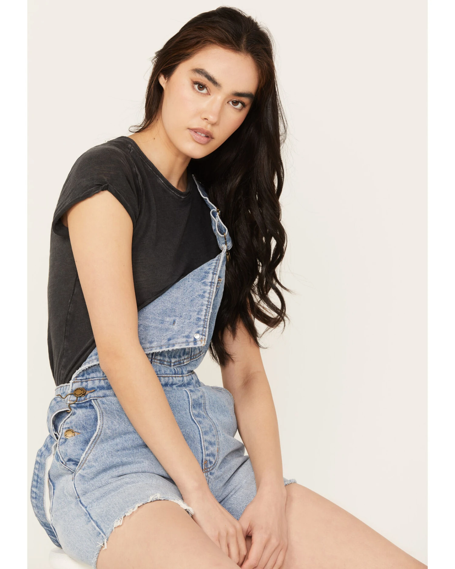 Rolla's Women's Medium Wash Original Denim Shortalls 3 Rolla's Women's Medium Wash Original Denim Shortalls