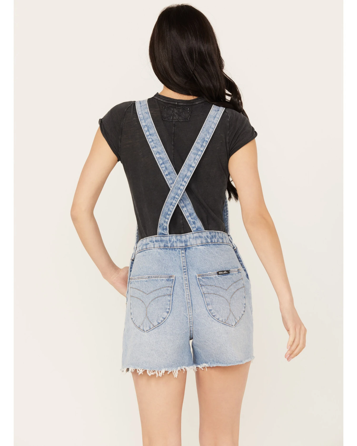 Rolla's Women's Medium Wash Original Denim Shortalls 6 Rolla's Women's Medium Wash Original Denim Shortalls - Image 4