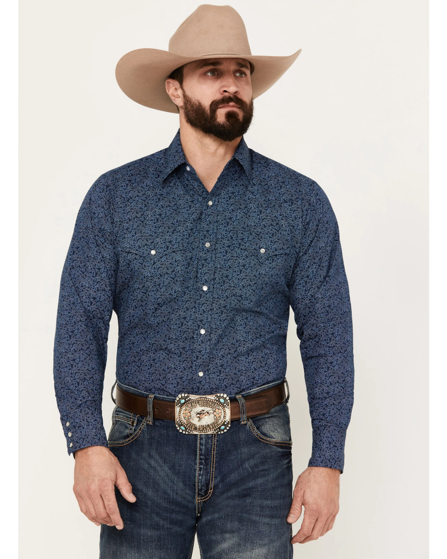 Ely Walker Men's Paisley Print Long Sleeve Western Snap Shirt 3 Ely Walker Men's Paisley Print Long Sleeve Western Snap Shirt