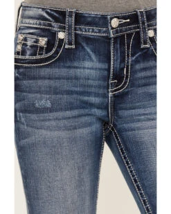 Miss Me Women's Dark Wash Mid Rise Non-Flap Pastel Cross Bootcut Jeans 9 Miss Me Women's Dark Wash Mid Rise Non-Flap Pastel Cross Bootcut Jeans -Cowboy Wear Shop 2000387027 416 P4