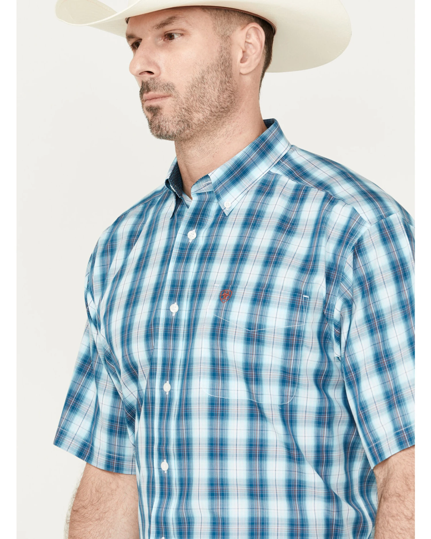 Ariat Men's Enzo Plaid Print Short Sleeve Button Down Western Shirt - Big 4 Ariat Men's Enzo Plaid Print Short Sleeve Button Down Western Shirt - Big - Image 2