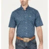 Ariat Men's Wrinkle Free Emmitt Print Button Down Short Sleeve Western Shirt 2 Ariat Men's Wrinkle Free Emmitt Print Button Down Short Sleeve Western Shirt -Cowboy Wear Shop 2000387260 442 P1