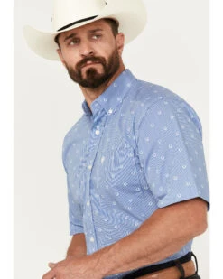 Ariat Men's Javier Horseshoe Striped Print Short Sleeve Button-Down Shirt - Tall -Cowboy Wear Shop 2000387266 400 P2
