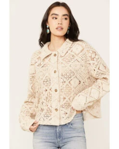 Miss Me Women's Crochet Shacket