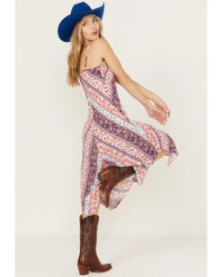 Wild Moss Women's Multi Print Hanky Hem Midi Dress -Cowboy Wear Shop 2000387400 900 P4