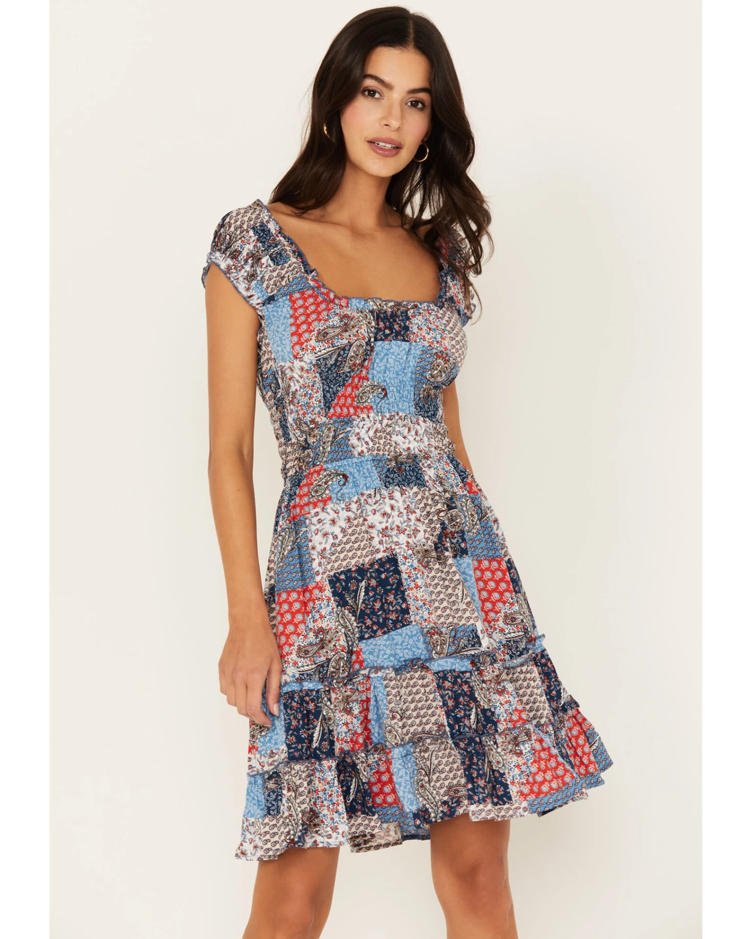 Wild Moss Women's Patchwork Print Dress 4 Wild Moss Women's Patchwork Print Dress - Image 2