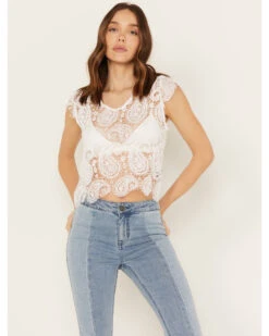 Rock & Roll Denim Women's Paisley Lace Sleeveless Tank