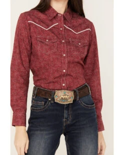 Ely Walker Women's Long Sleeve Paisley Print Western Pearl Snap Shirt 8 Ely Walker Women's Long Sleeve Paisley Print Western Pearl Snap Shirt -Cowboy Wear Shop 2000387665 600 P3