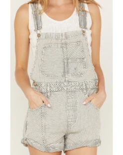Free People Women's Light Wash Denim Novelty Ziggy Shortalls -Cowboy Wear Shop 2000387996 412 P3