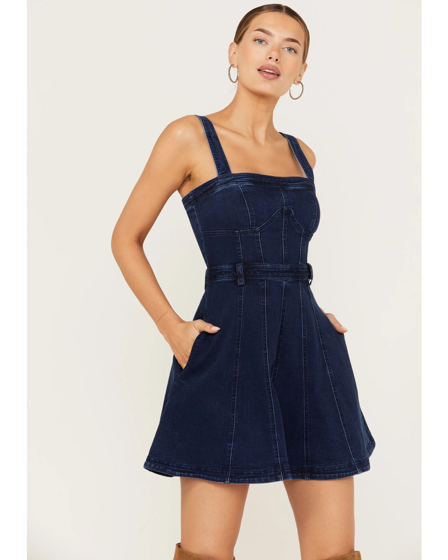 Free People Women's Margot Denim Mini Dress 3 Free People Women's Margot Denim Mini Dress