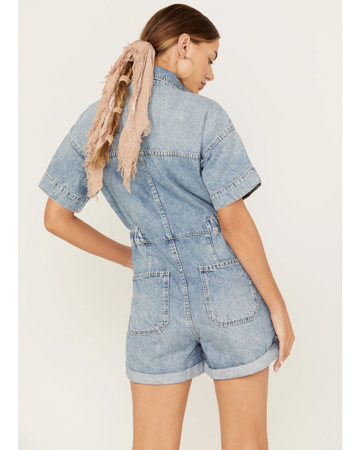 Free People Women's Marci Denim Shortall 6 Free People Women's Marci Denim Shortall - Image 4