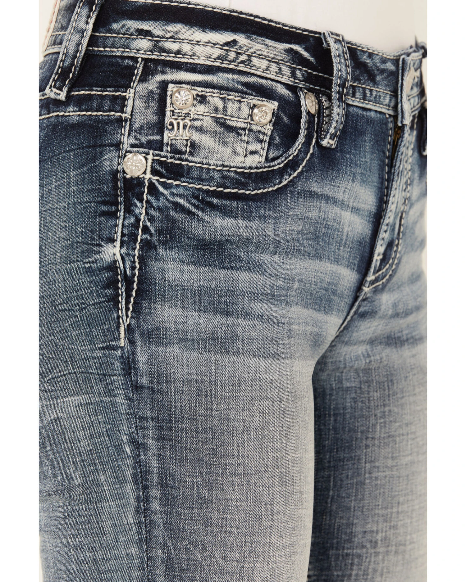 Miss Me Women's Medium Wash Mid Rise Americana Dreamcatcher Stretch Bootcut Jeans 6 Miss Me Women's Medium Wash Mid Rise Americana Dreamcatcher Stretch Bootcut Jeans - Image 4